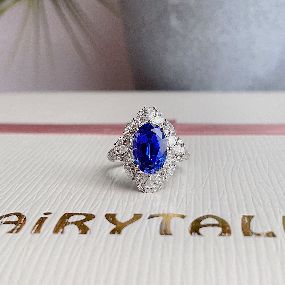 18K坦桑石鑽石戒指/吊墜兩用款  （帶GUILD證書）