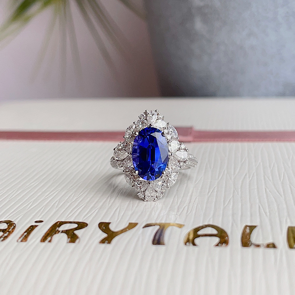 18K坦桑石鑽石戒指/吊墜兩用款  （帶GUILD證書）