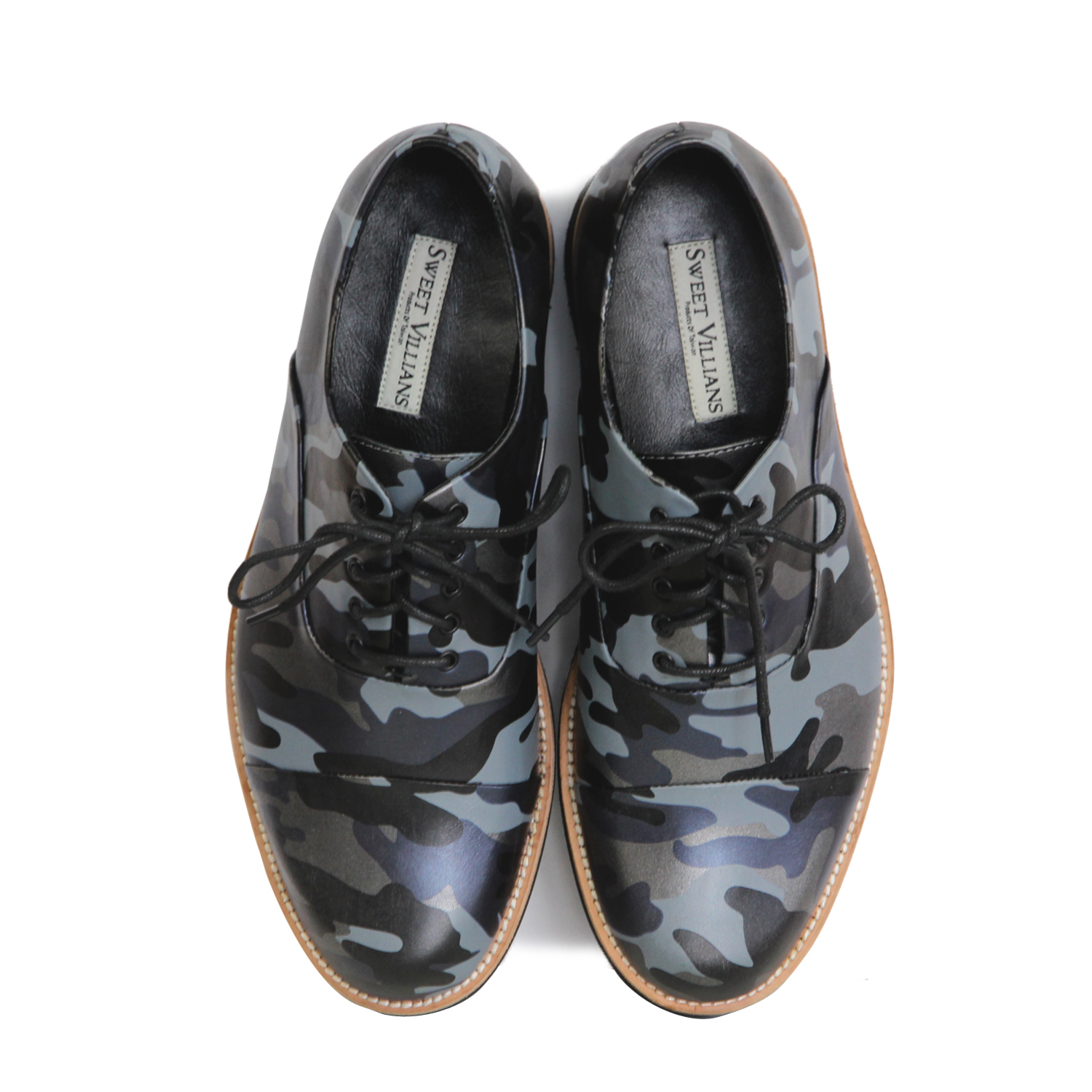 Wine Cup M1127 Camo Blue Leather Sneakers