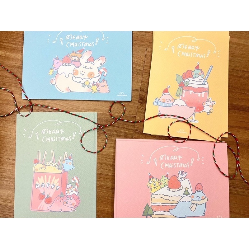 狗狗的小跳步，繪蹦砰｜2022聖誕卡套組｜純色款