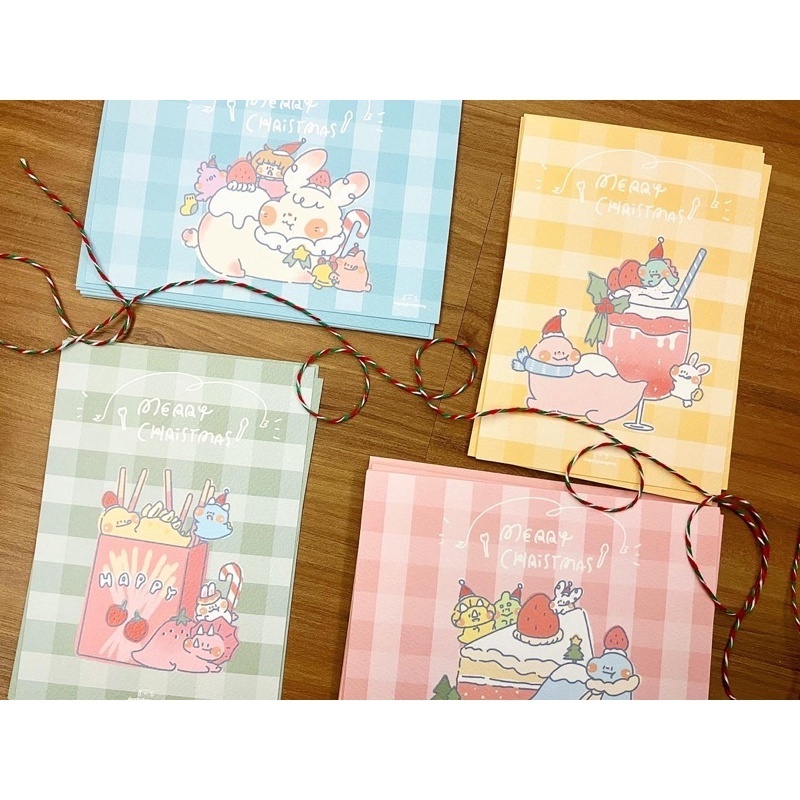 狗狗的小跳步，繪蹦砰｜2022聖誕卡套組｜格紋款