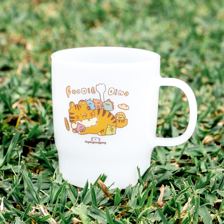 狗狗的小跳步，繪蹦砰｜奶白玻璃杯｜老虎款