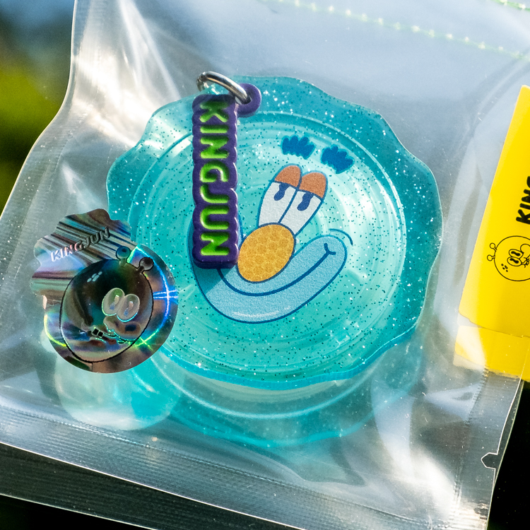 Kingjun｜絕版｜閃粉壓克力氣囊手機支架｜藍