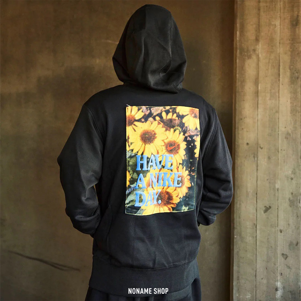 NIKE Hoodie 雛菊 標語 長袖 帽TEE 兩色 (男款)