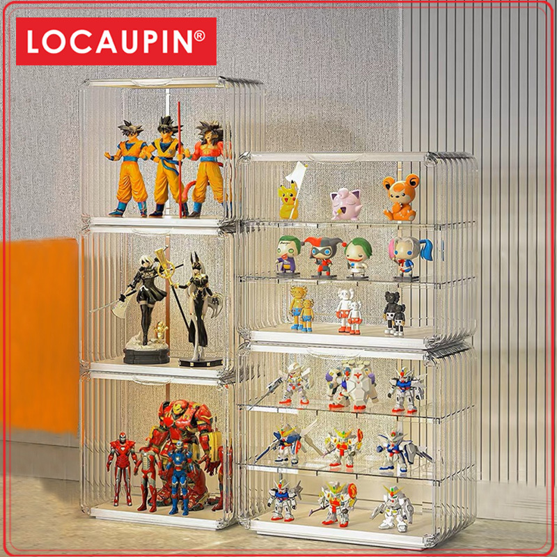 Locaupin Clear Plastic Storage Display Case, Organizer