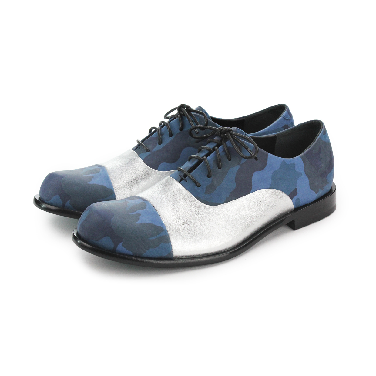 Jabberwocky M1127A Camo Navy Leather Oxford Shoes