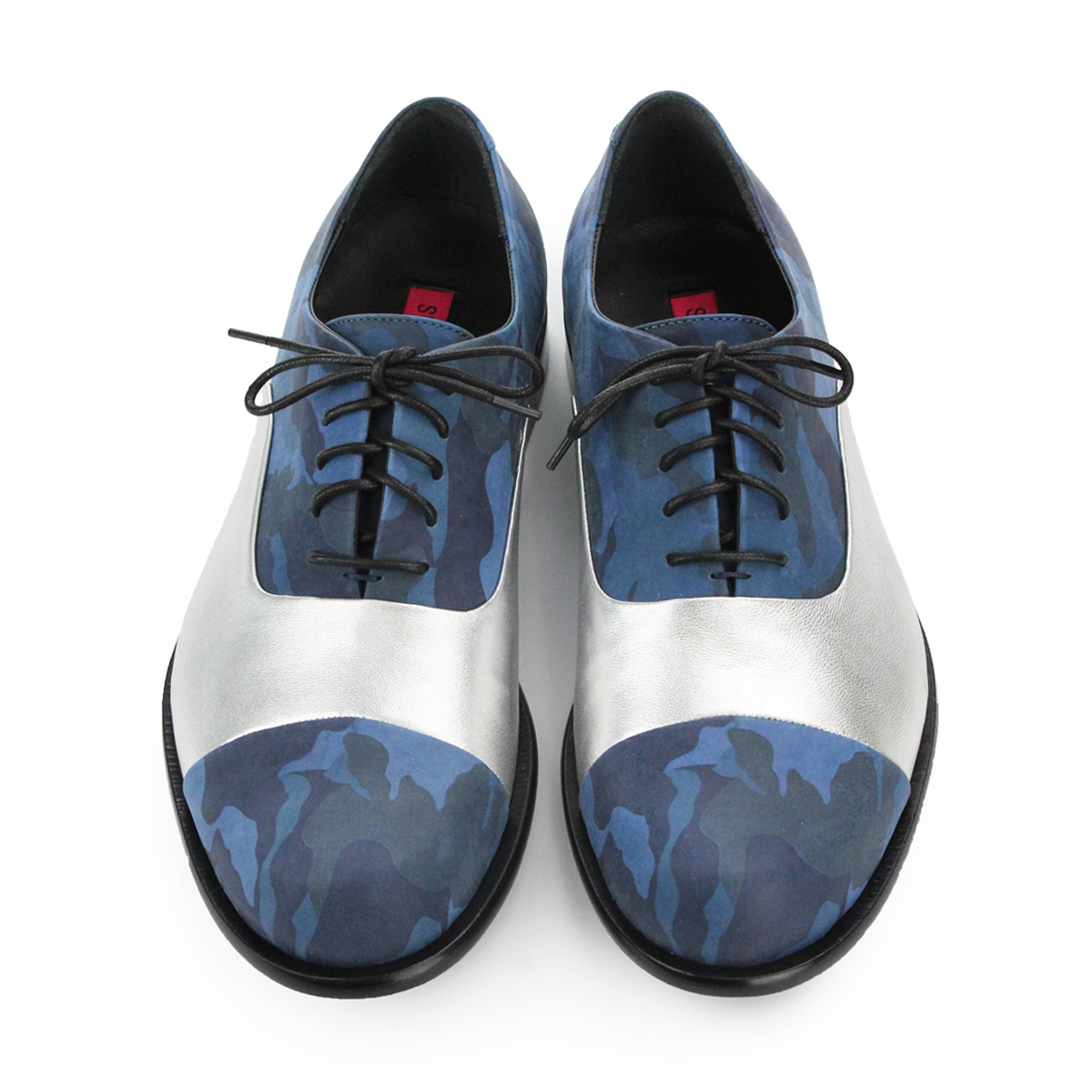 Jabberwocky M1127A Camo Navy Leather Oxford Shoes