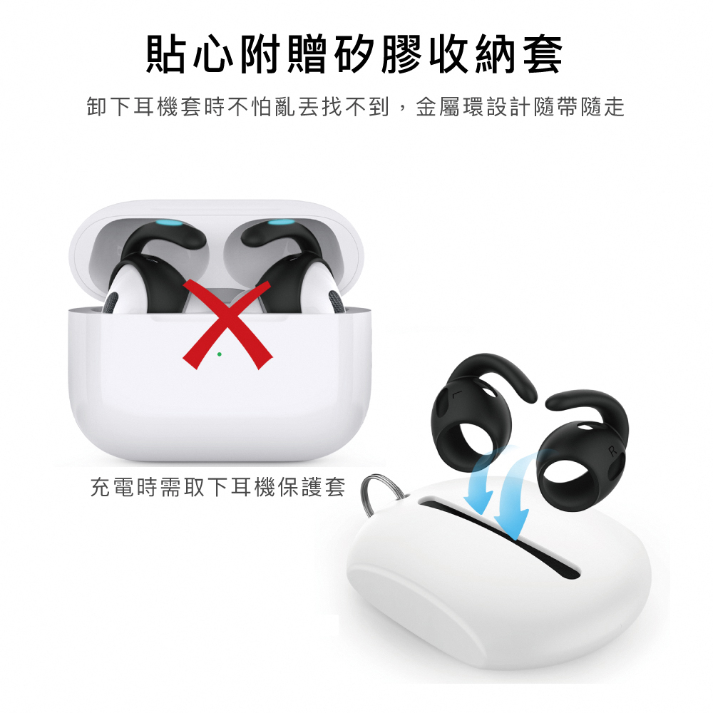 AirPods Pro 第2世代 スポーツイヤーフック型イヤホンカバー（3組