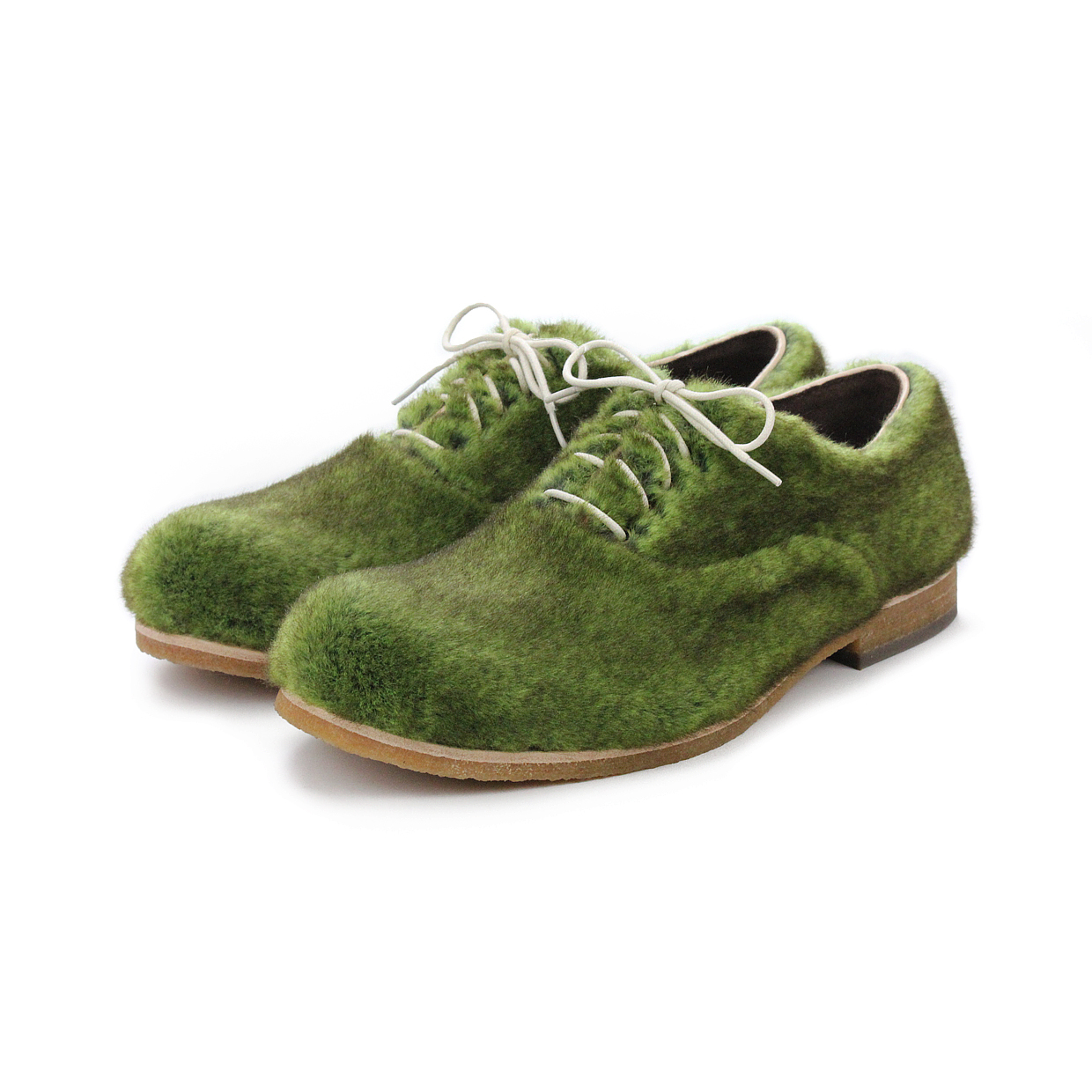 MANCE M1127A Green Fur Shearling Sneakers