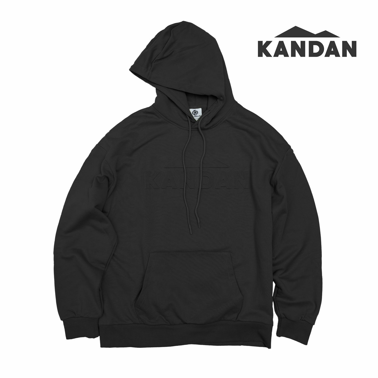 KID ® KANDAN系列 壓凸LOGO帽T 黑/沙/綠