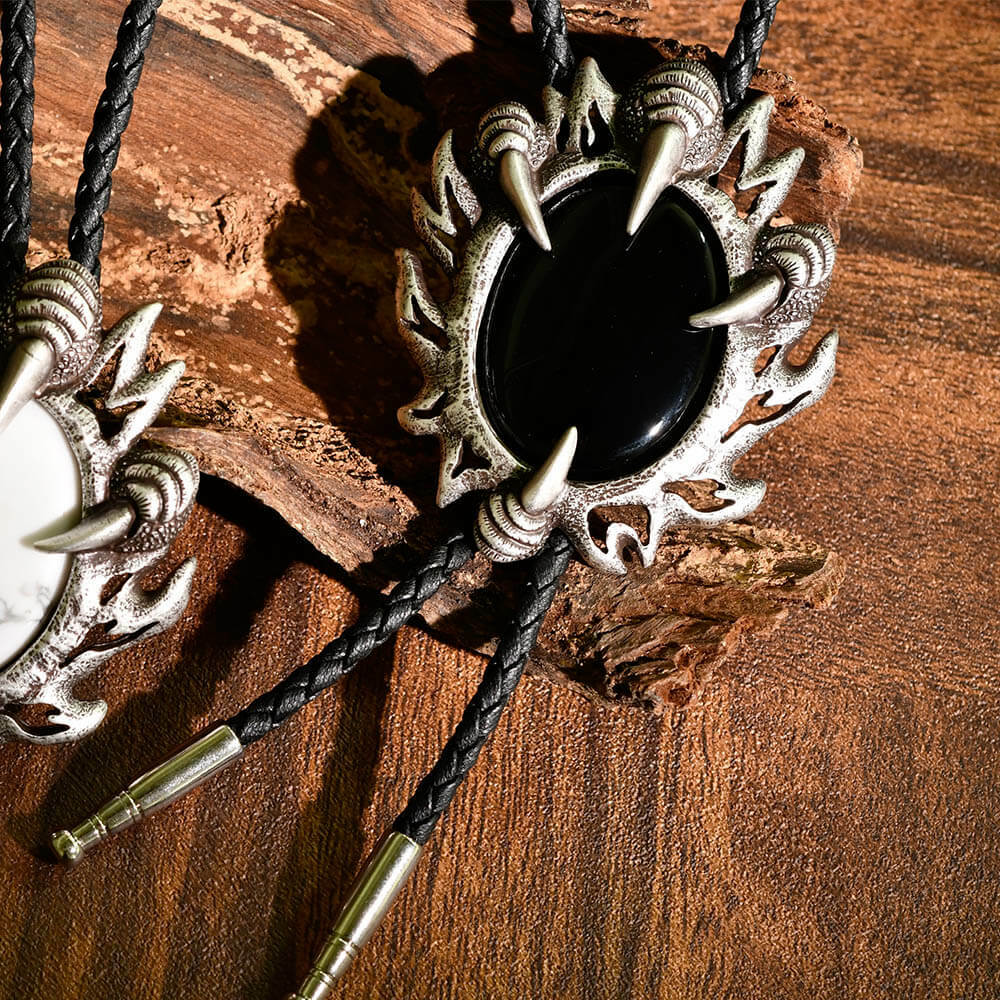 五行開運(水) - 鷹爪擒石黑瑪瑙 保羅領帶/BoloTie/美式領帶－快速出貨