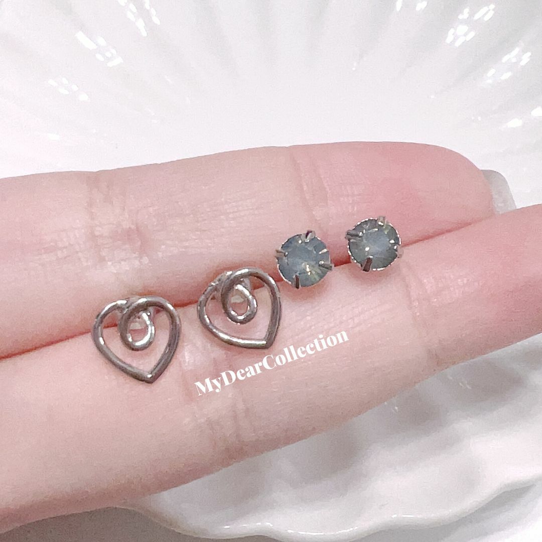 現 貨 | KR 心形  耳環 (1set 2對) 2837