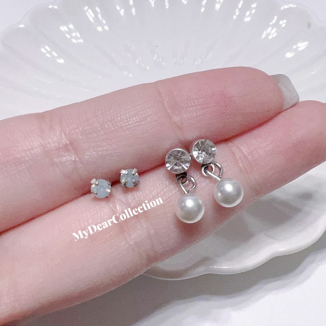 現 貨 | KR 閃石 耳環 (1set 2對)