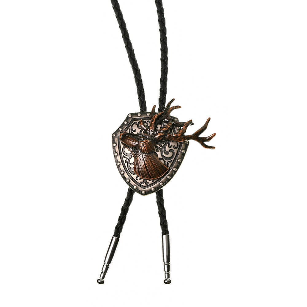 叢林麋鹿角盾款 保羅領帶/BoloTie/美式領帶－快速出貨