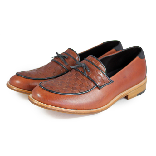 BlanketFlower M1096AA Brown Leather Loafers