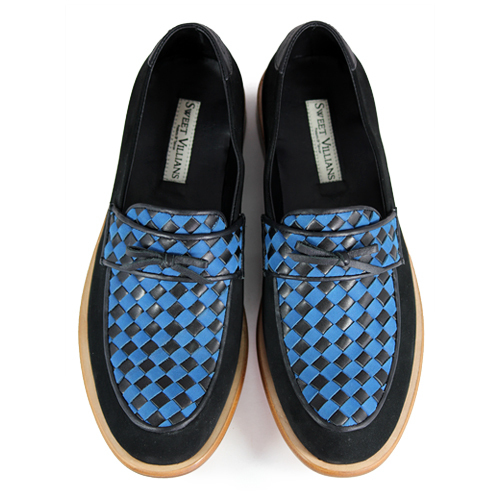 BlanketFlower M1096AA Blue Leather Loafers