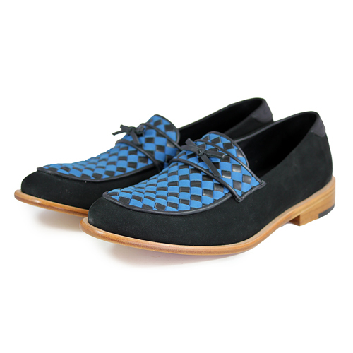 BlanketFlower M1096AA Blue Leather Loafers