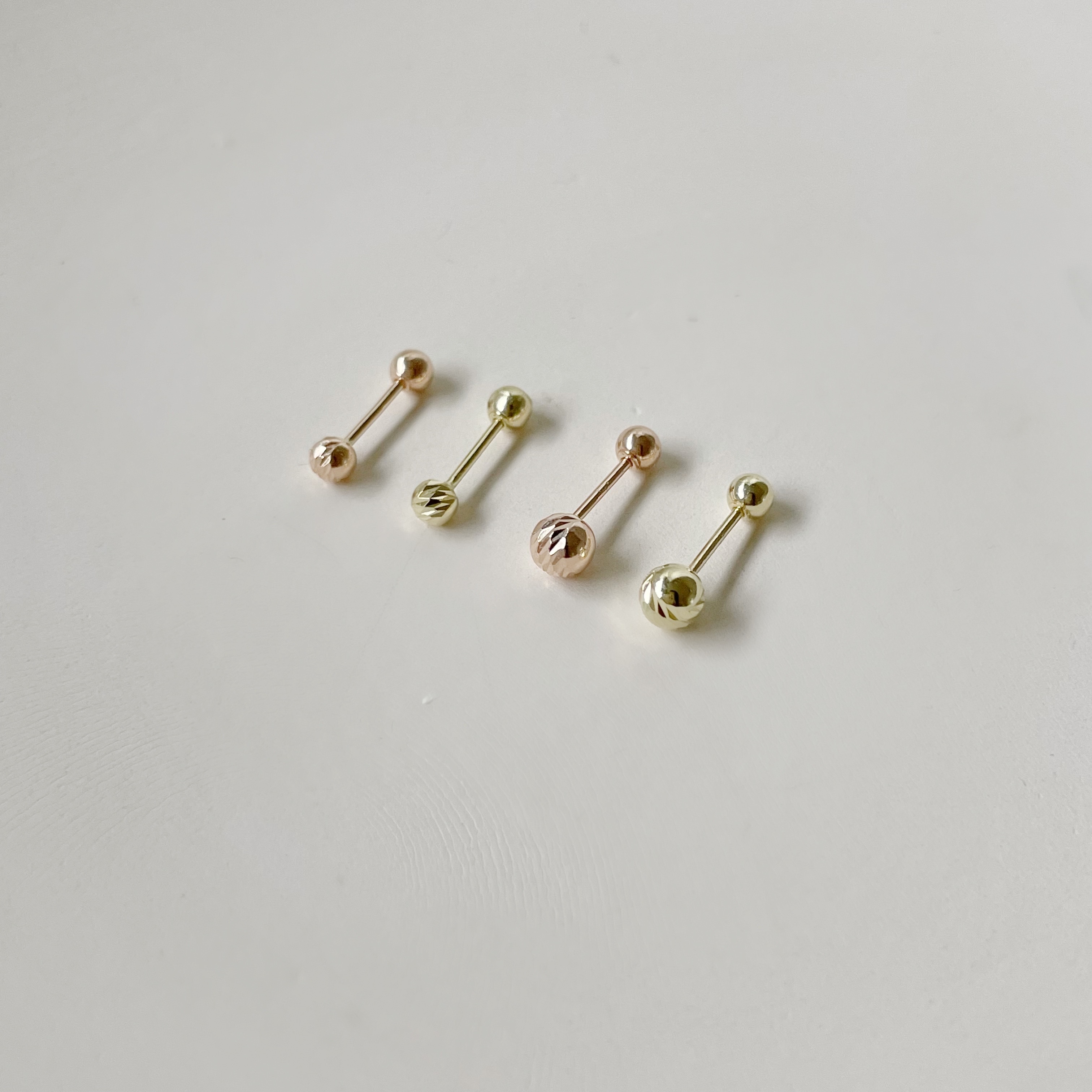 14K cutting ball轉珠耳環(單)