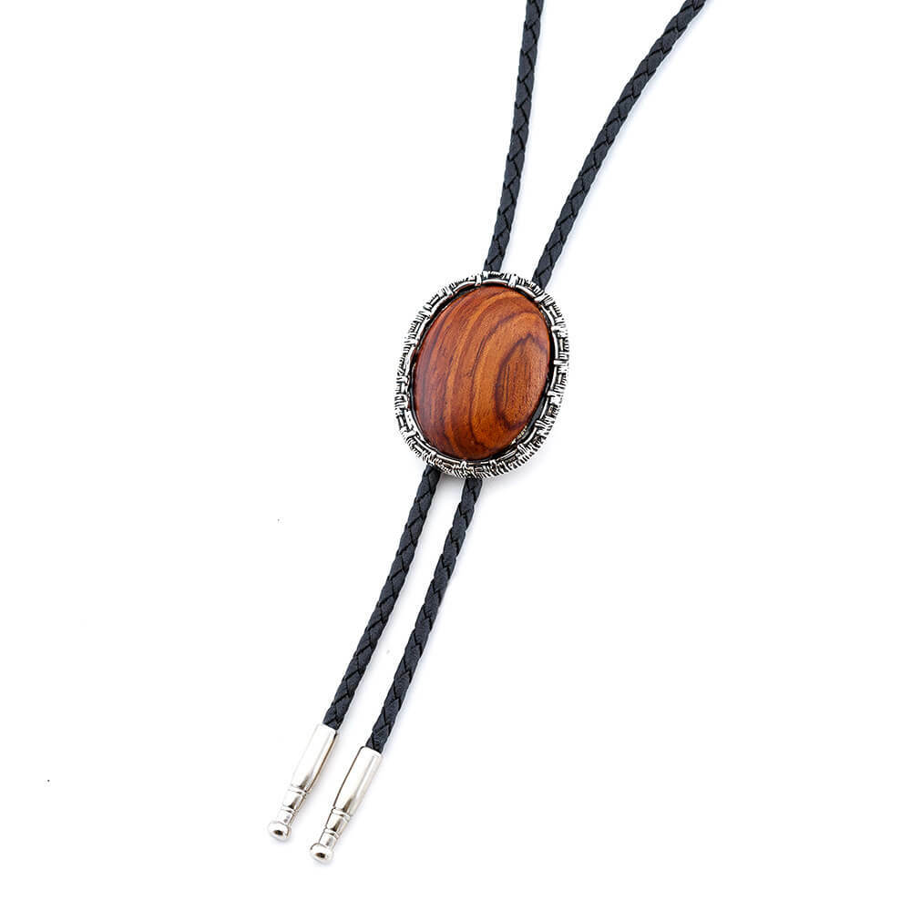 五行開運(土) - 刺網巴花木紋 保羅領帶/BoloTie/美式領帶－快速出貨