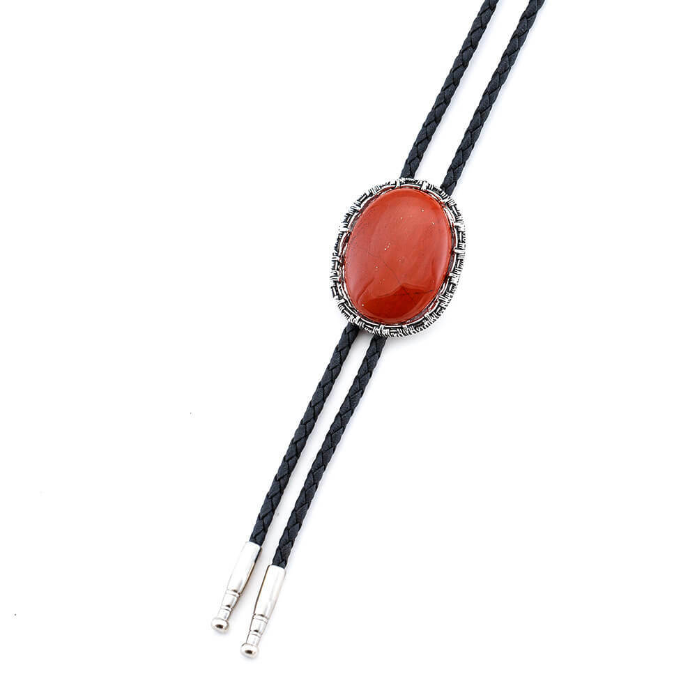 五行開運(火) - 刺網紅碧玉 保羅領帶/BoloTie/美式領帶－快速出貨