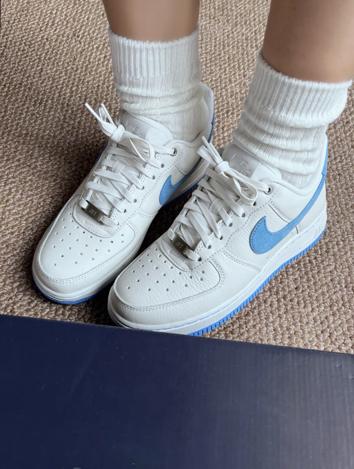 Nike Air Force 麂皮藍勾勾