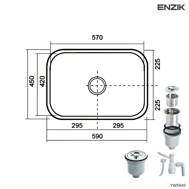 【BS】Ezink韓國(45、59cm) YW4540、YW5945 下崁式不鏽鋼水槽