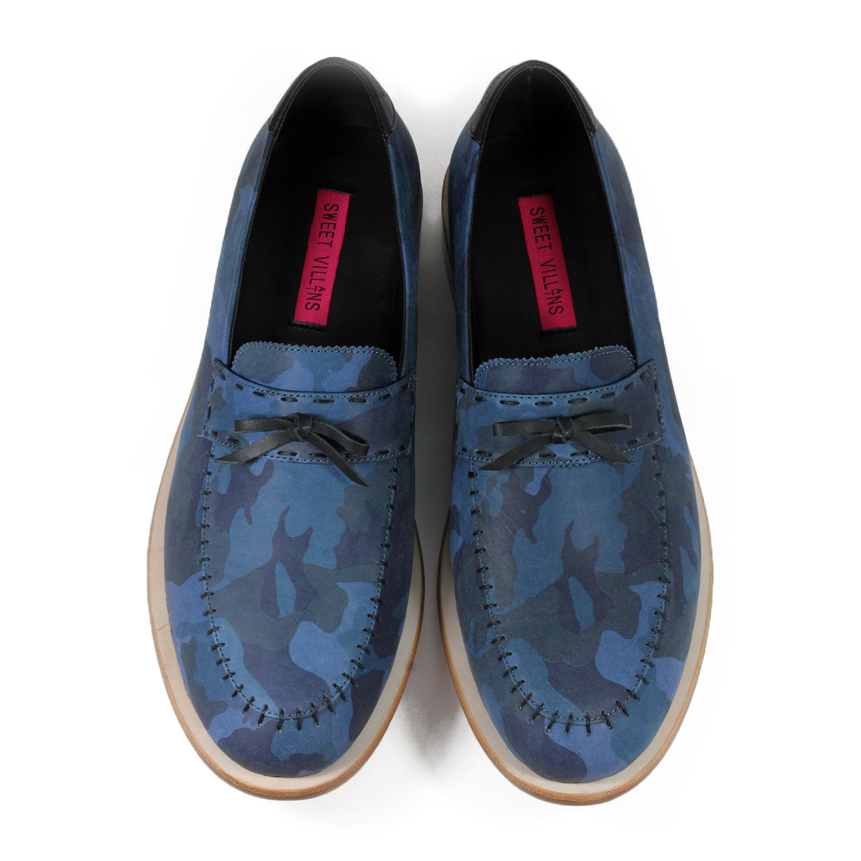 Blue Forest M1096 Camo Navy Leather Loafers