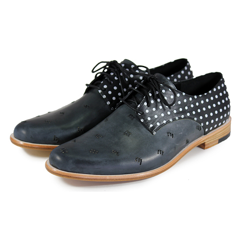Snowdrop M1091 Stitching Dot Leather Derby Shoes