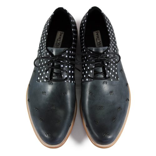 Snowdrop M1091 Stitching Dot Leather Derby Shoes