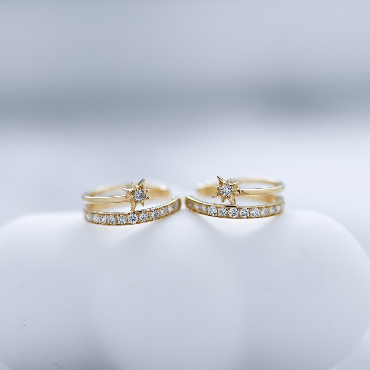 18K Double Star line Ear cuff