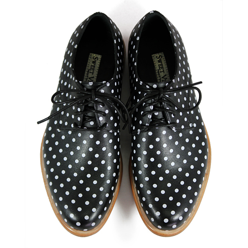Snowdrop M1091 Polka Dots Leather Derby Shoes