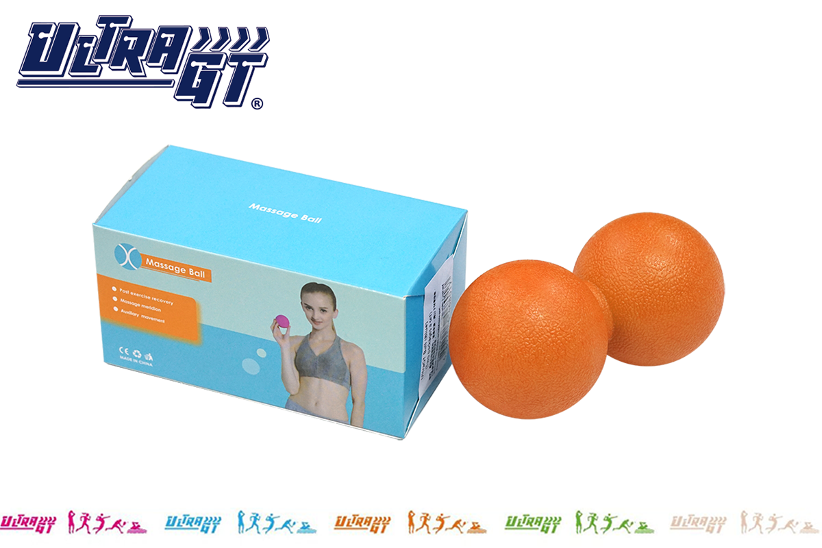 Ultra GT 肌肉放鬆筋膜雙球 按摩雙球 花生按摩球 肌肉按摩 放鬆球(橙色)