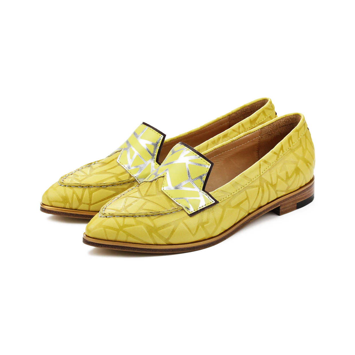 Je Suis Moi W1049 Yellow Leather Loafers