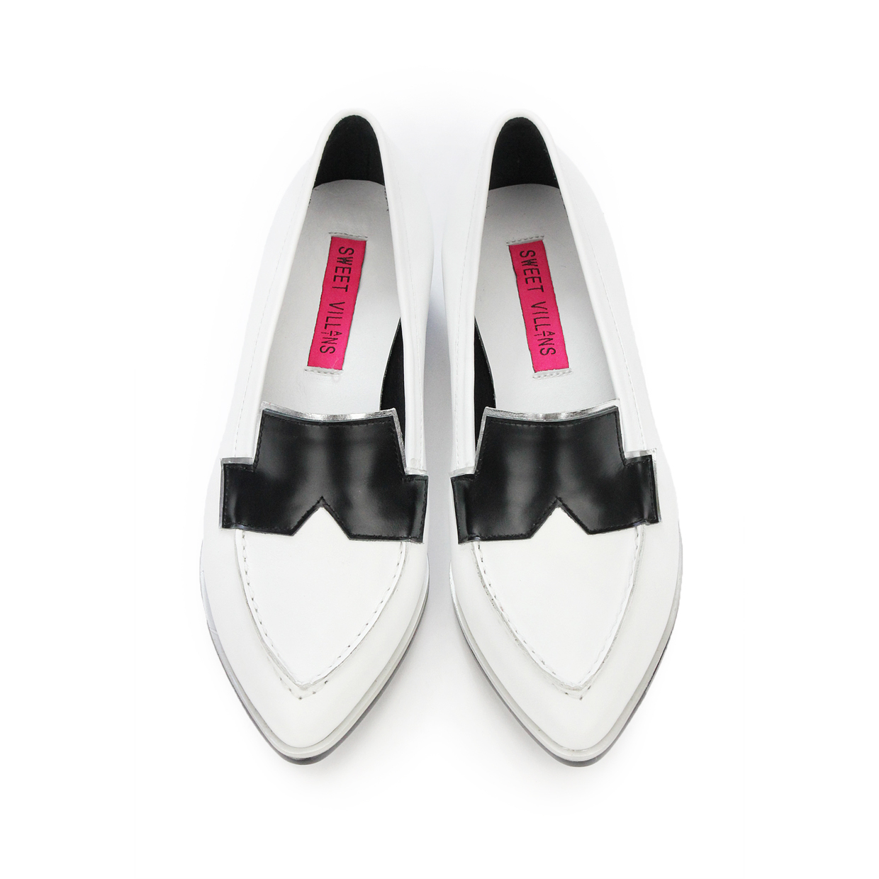 Je Suis Moi W1049 WhiteBlack Leather Loafers