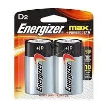 勁量 Energizer 鹼性電芯 (大電 D型電) 2粒裝