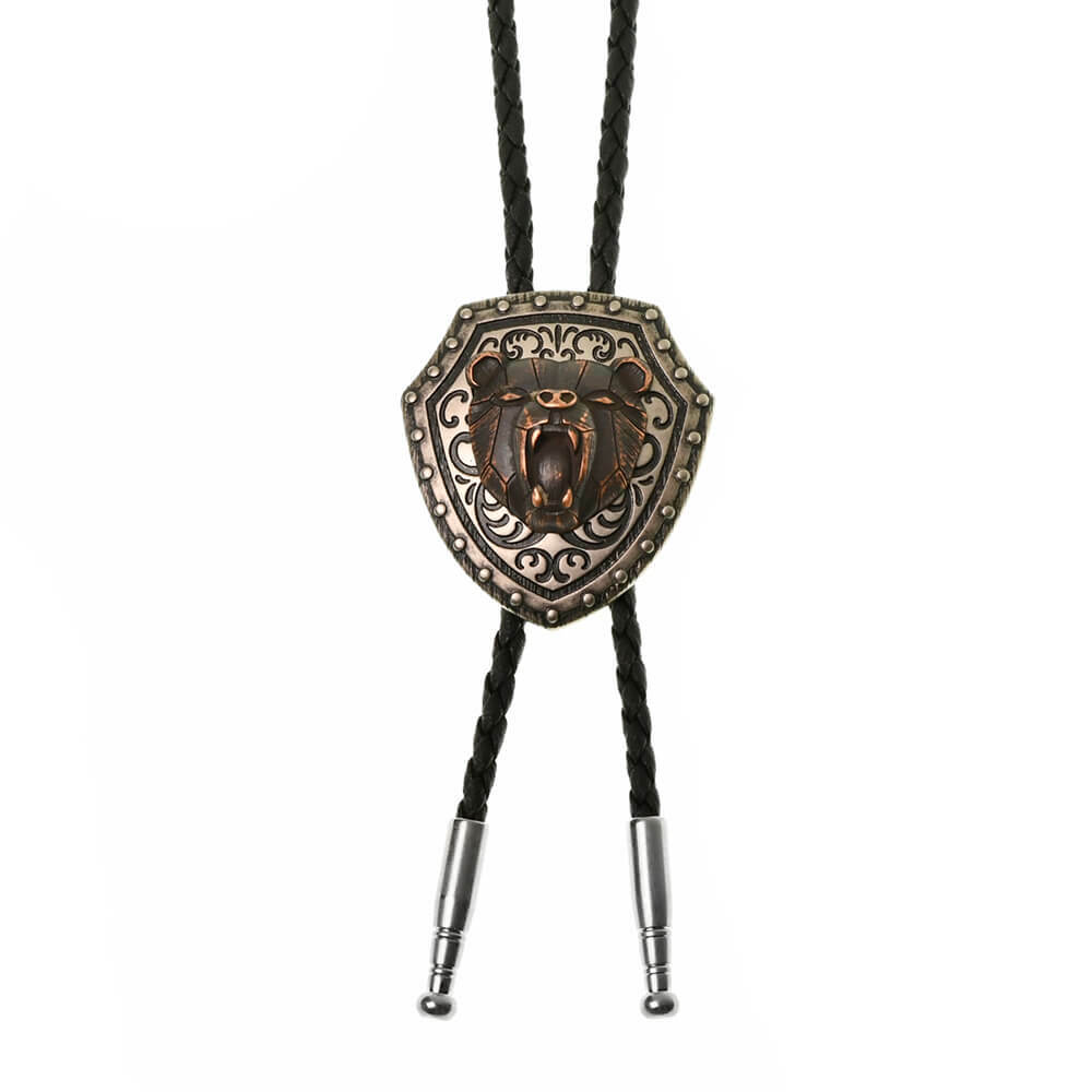 叢林怒熊角盾款 保羅領帶/BoloTie/美式領帶－快速出貨