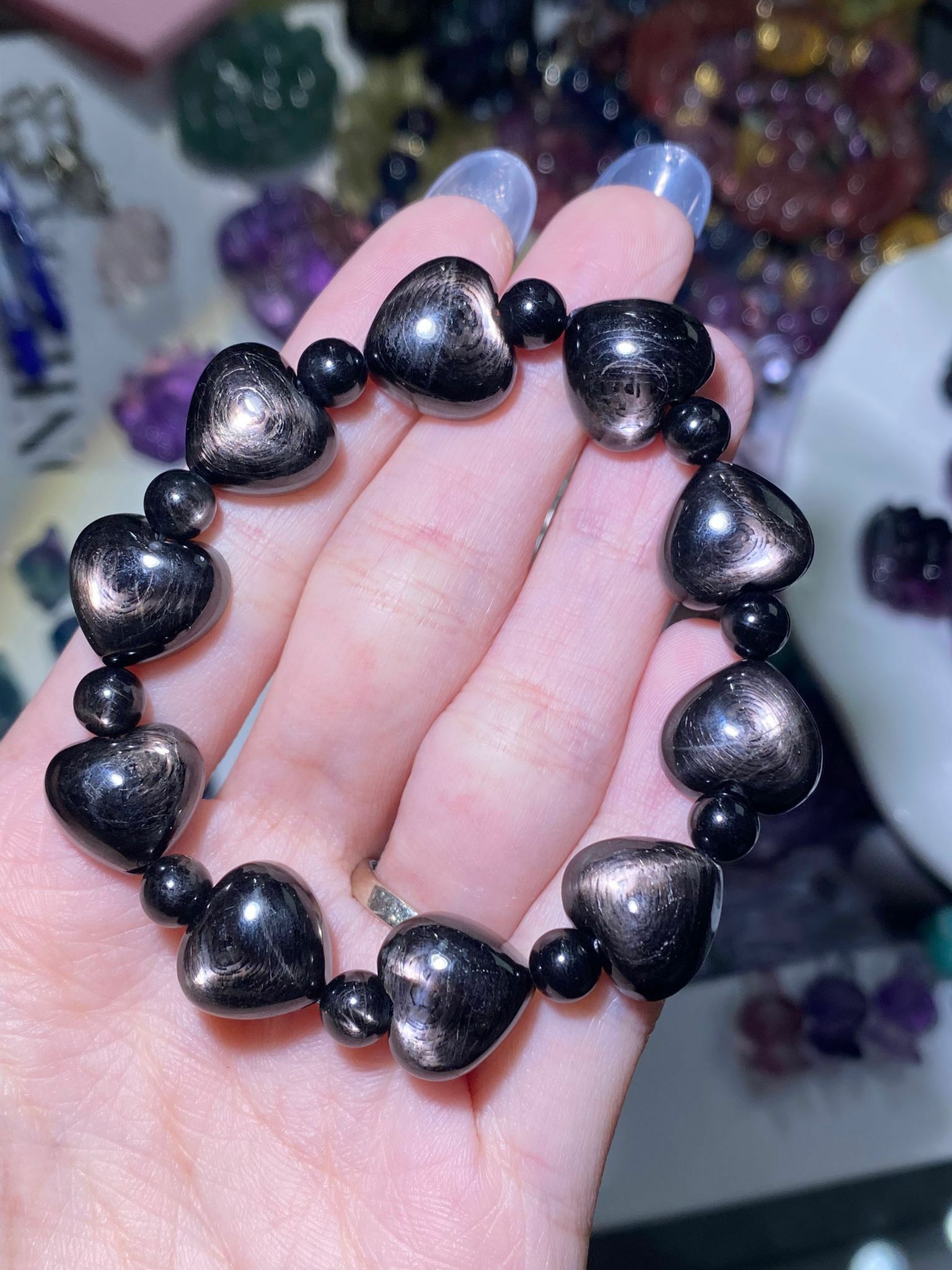 金運石心型手串