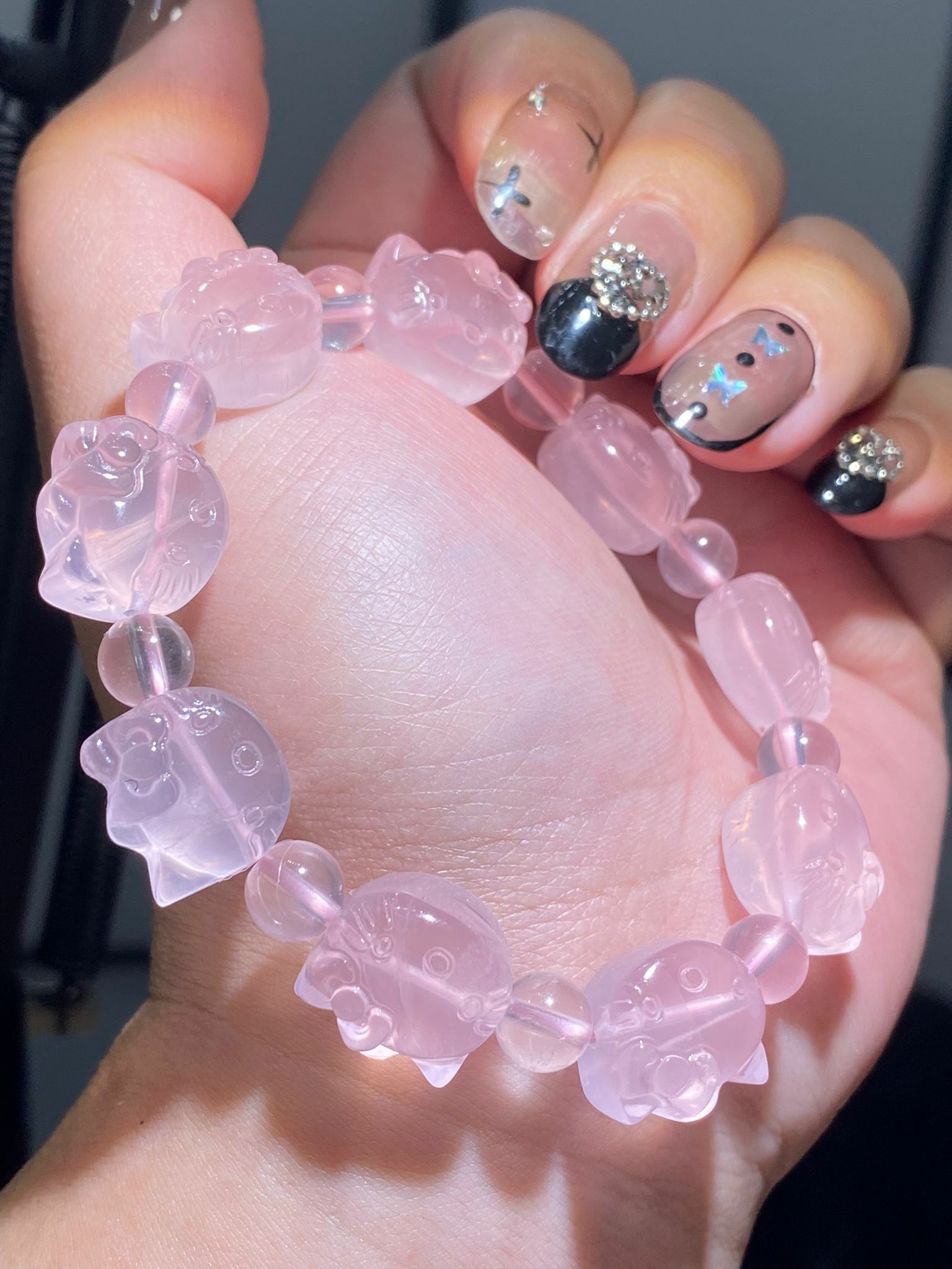 粉晶Hello Kitty手串