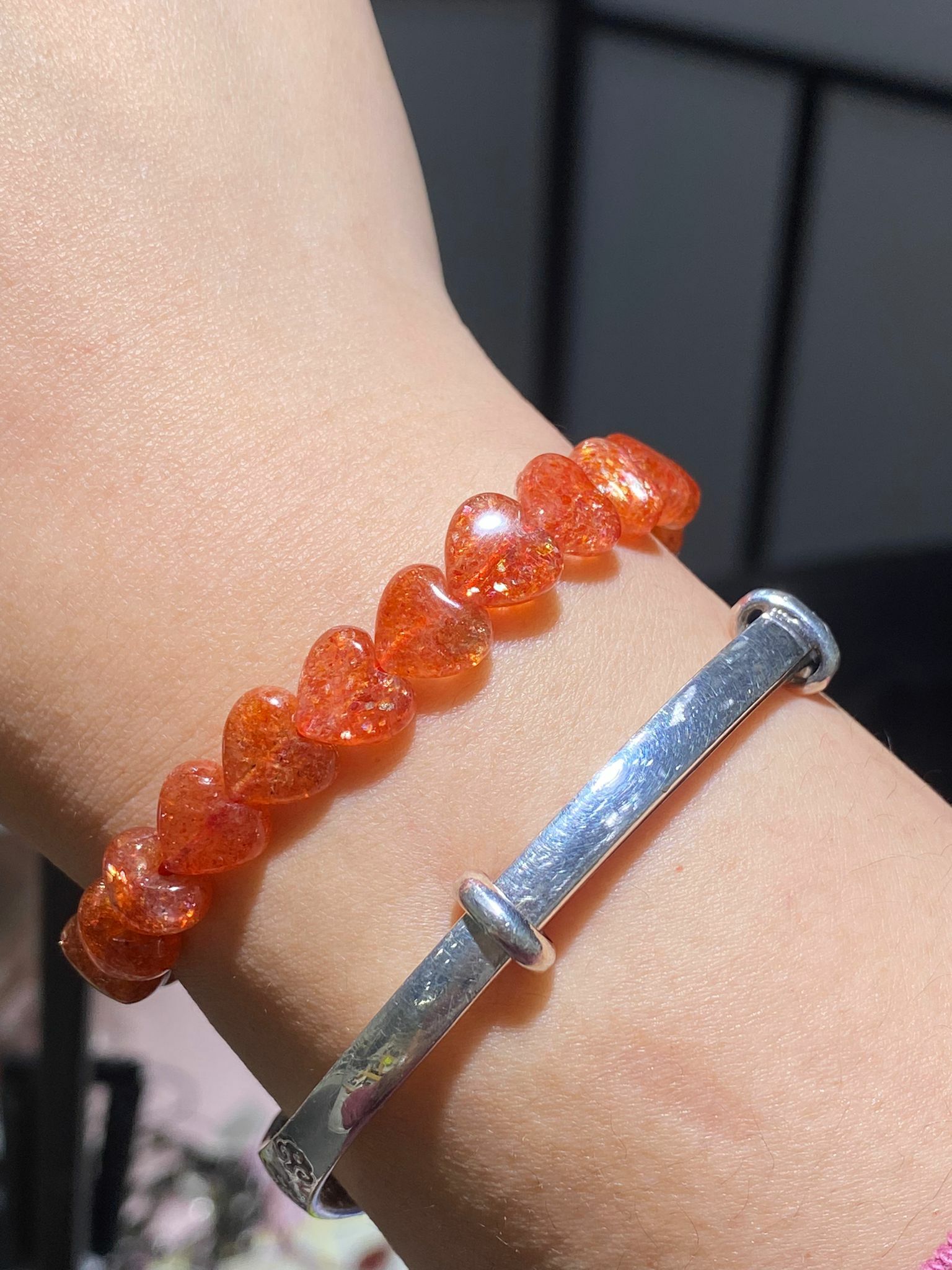 高質金太陽草莓心心手串