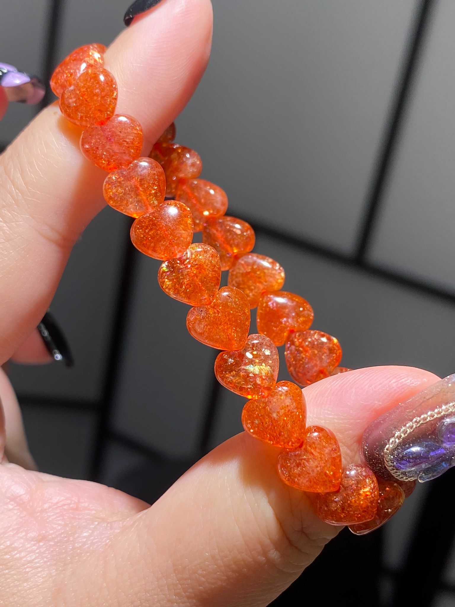 高質金太陽草莓心心手串