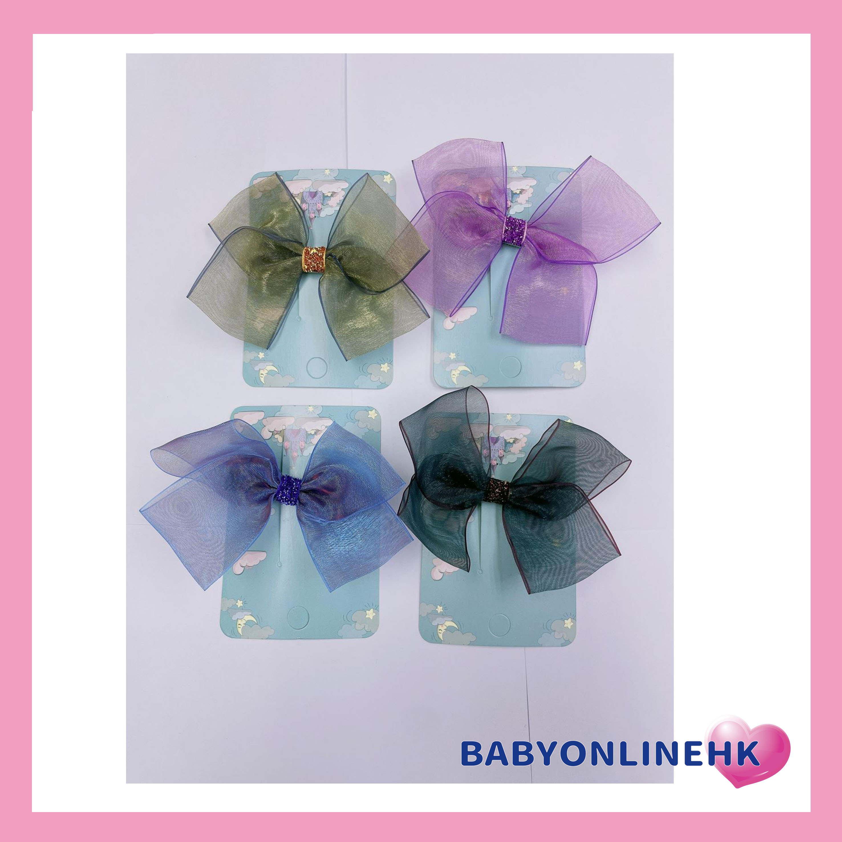 BB幼童 小童 中童 蝴蝶結髮夾  簡單可愛 一組4色