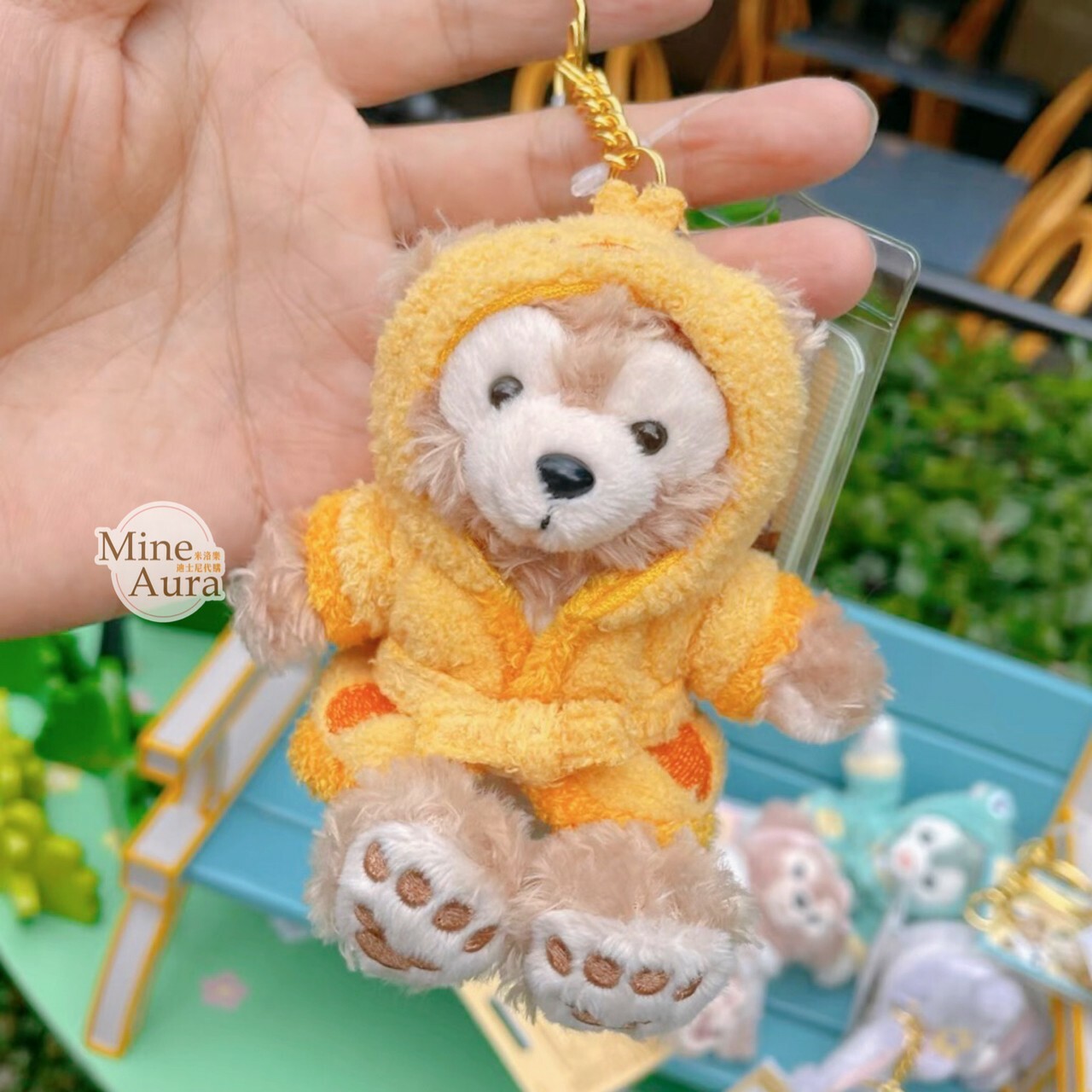 達菲 Duffy 睡袍造型 絨毛 鑰匙圈 吊飾 -上海迪士尼樂園