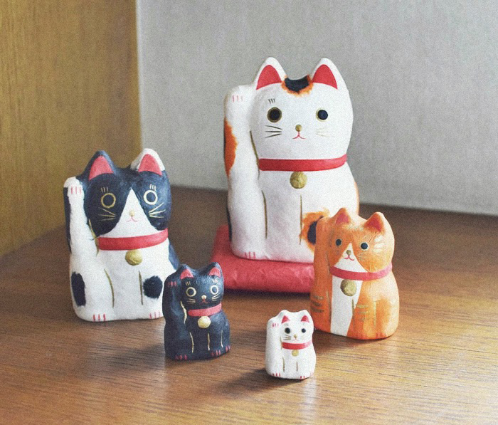 Ichino 一千乃 和紙招財貓 ╭ 5入 ╮