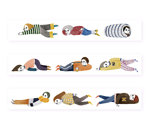 Birdcone Masking Tape－Lazyman (Taiwanese Stationery Brand)