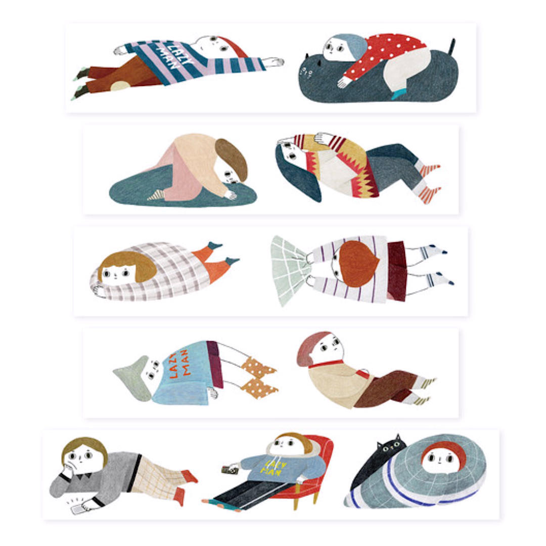 Birdcone Masking Tape－Lazy Life (Taiwanese Stationery Brand)