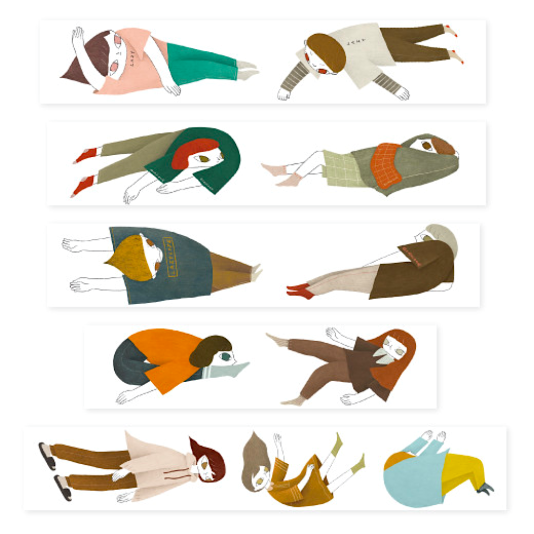 Birdcone Masking Tape－Lie Down (Taiwanese Stationery Brand)
