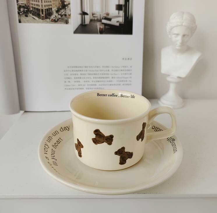 《1484》奶油小熊英文字母杯碟170ML