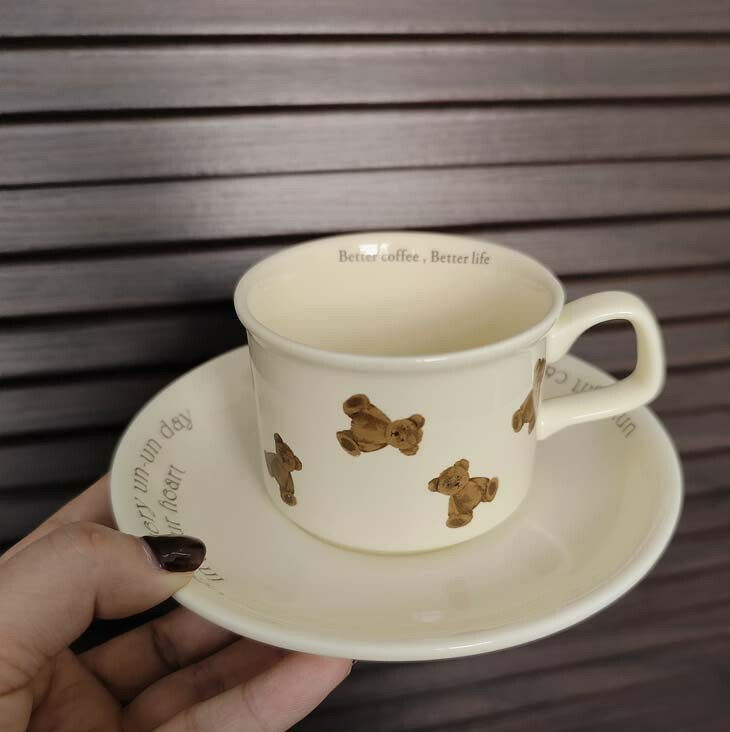 《1484》奶油小熊英文字母杯碟170ML