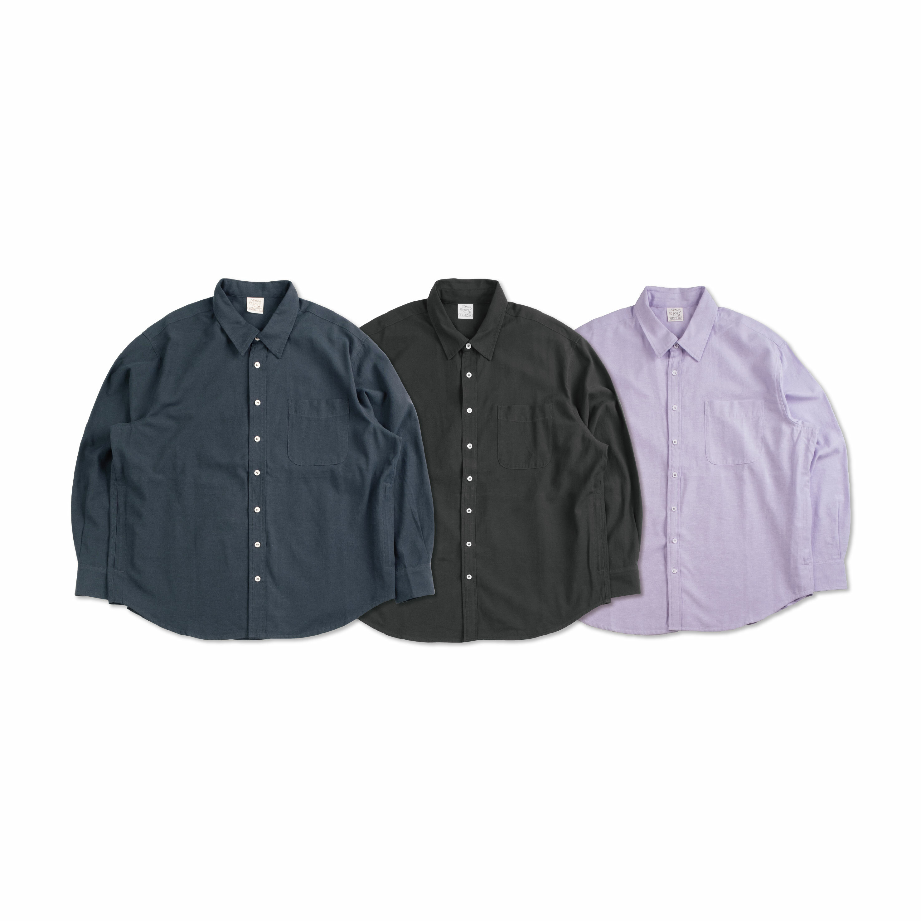 SIMON MADE TL-012 牛津 口袋  寬鬆 長袖 襯衫