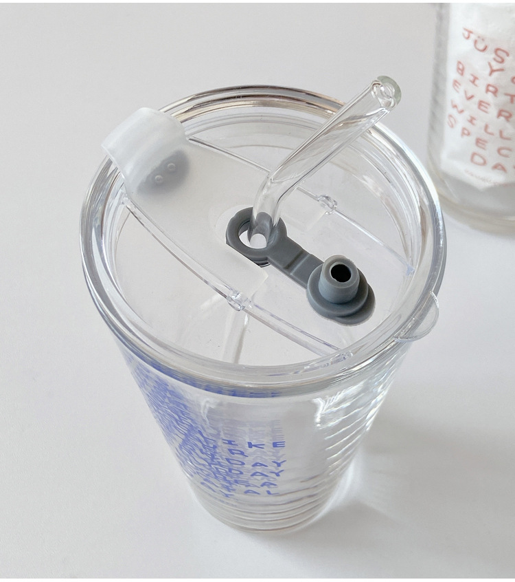 《1486》高顏值透明玻璃吸管杯420ML